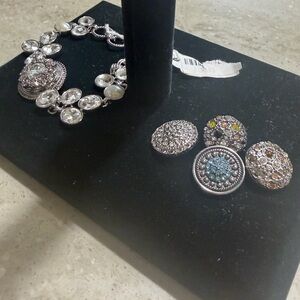 Elegant Silver and Crystal Bracelet